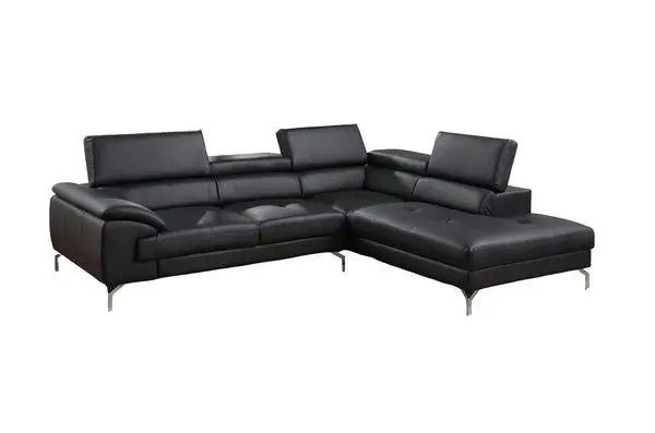 Combination L Shaped Sectional Sofa Faux Leather Chaise