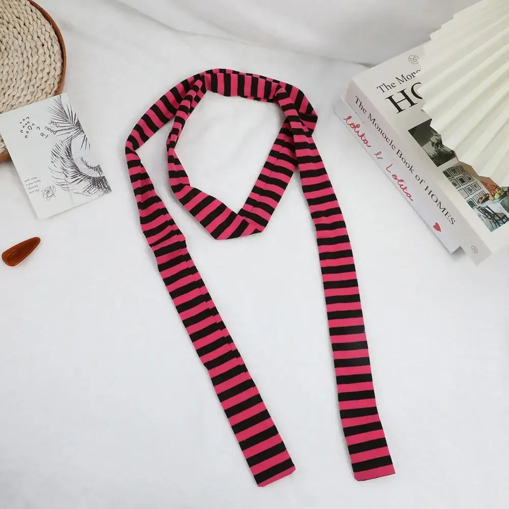 Harajuku Cotton Scarves For Women Stripe Long Neckerchief