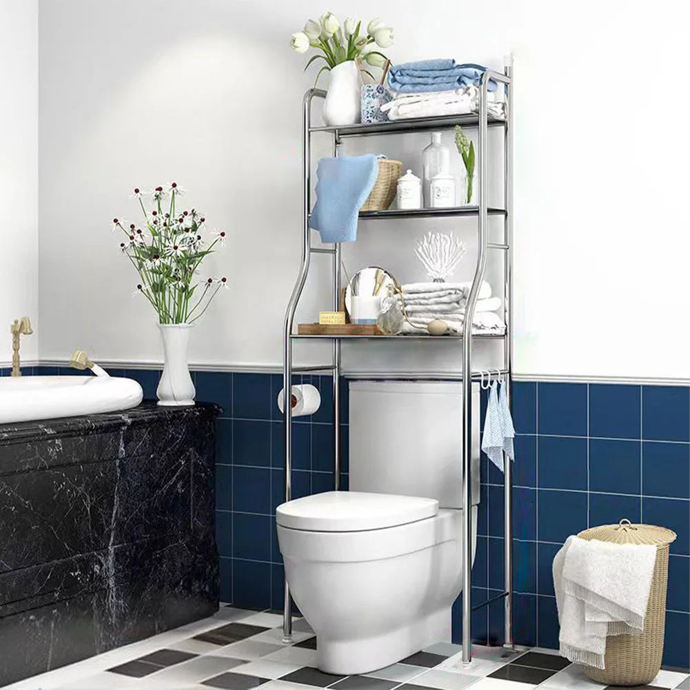 Studyset Over Toilet Storage Shelf 2 Tier Freestanding Metal Bathroom Organizer