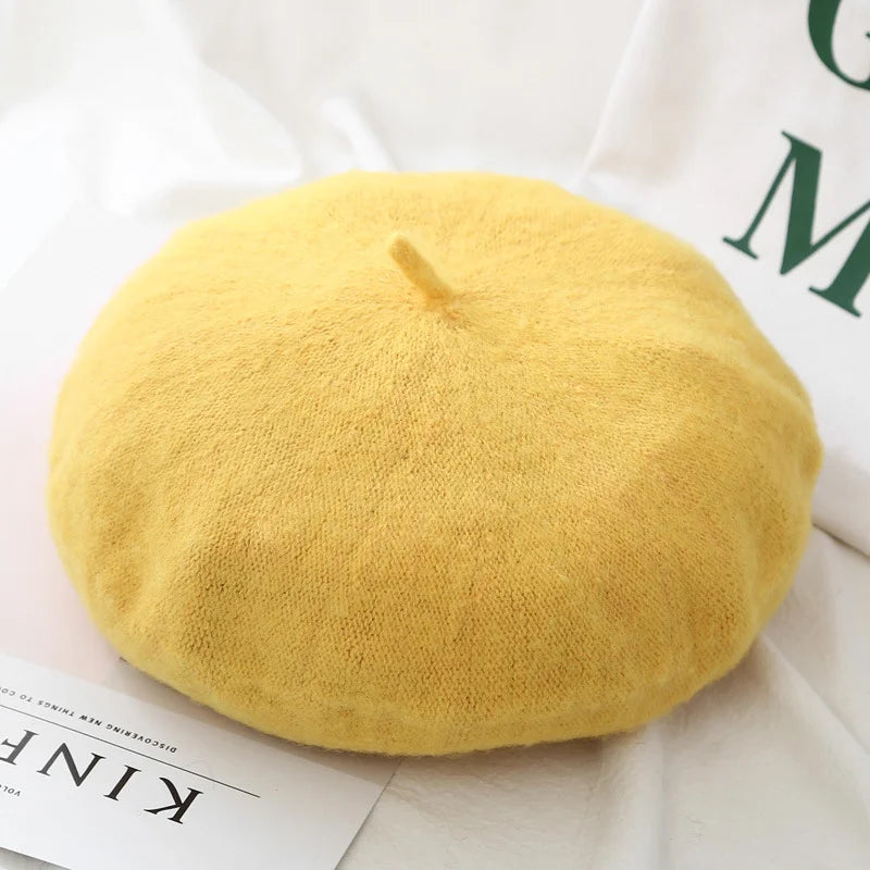 Womens Wool Beret Fashion Retro Artist Hat For Everyday Wear