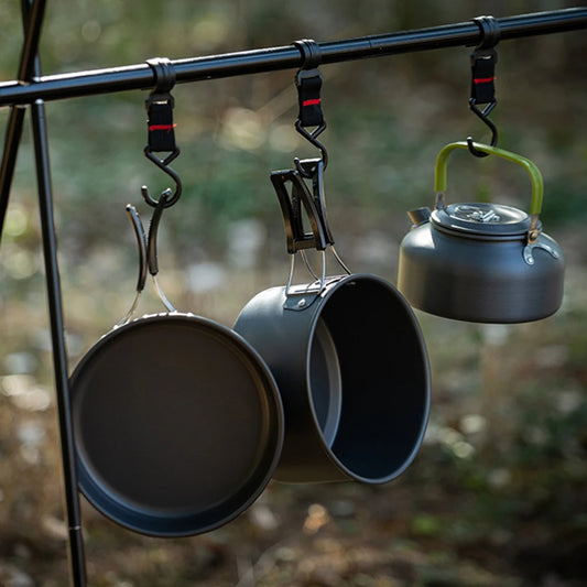 Outdoor Camping Cookware Set 3-Piece Pot Pan Kettle Kit