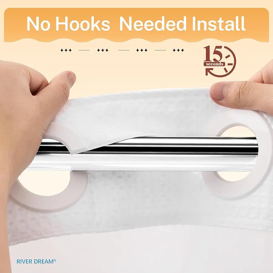 Heavyweight Dotted Waffle Weave Shower Curtain With Snap In Liner