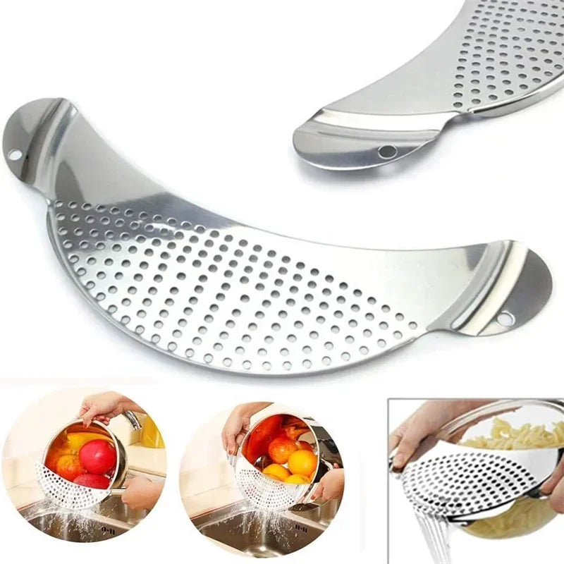 Stainless Steel Pot Strainer Pan Drainer For Efficient Draining