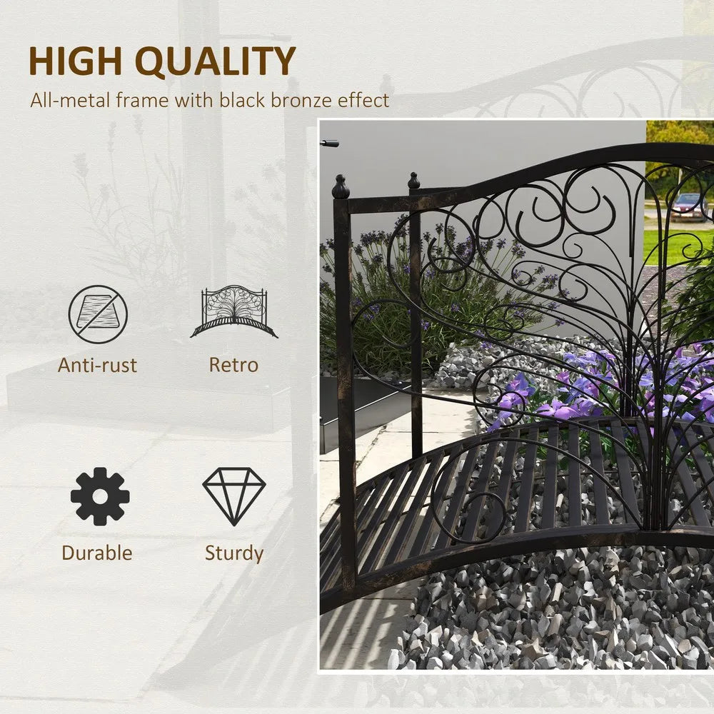 Hign-concerned Curved Outdoor Metal Decorative Garden Bridge