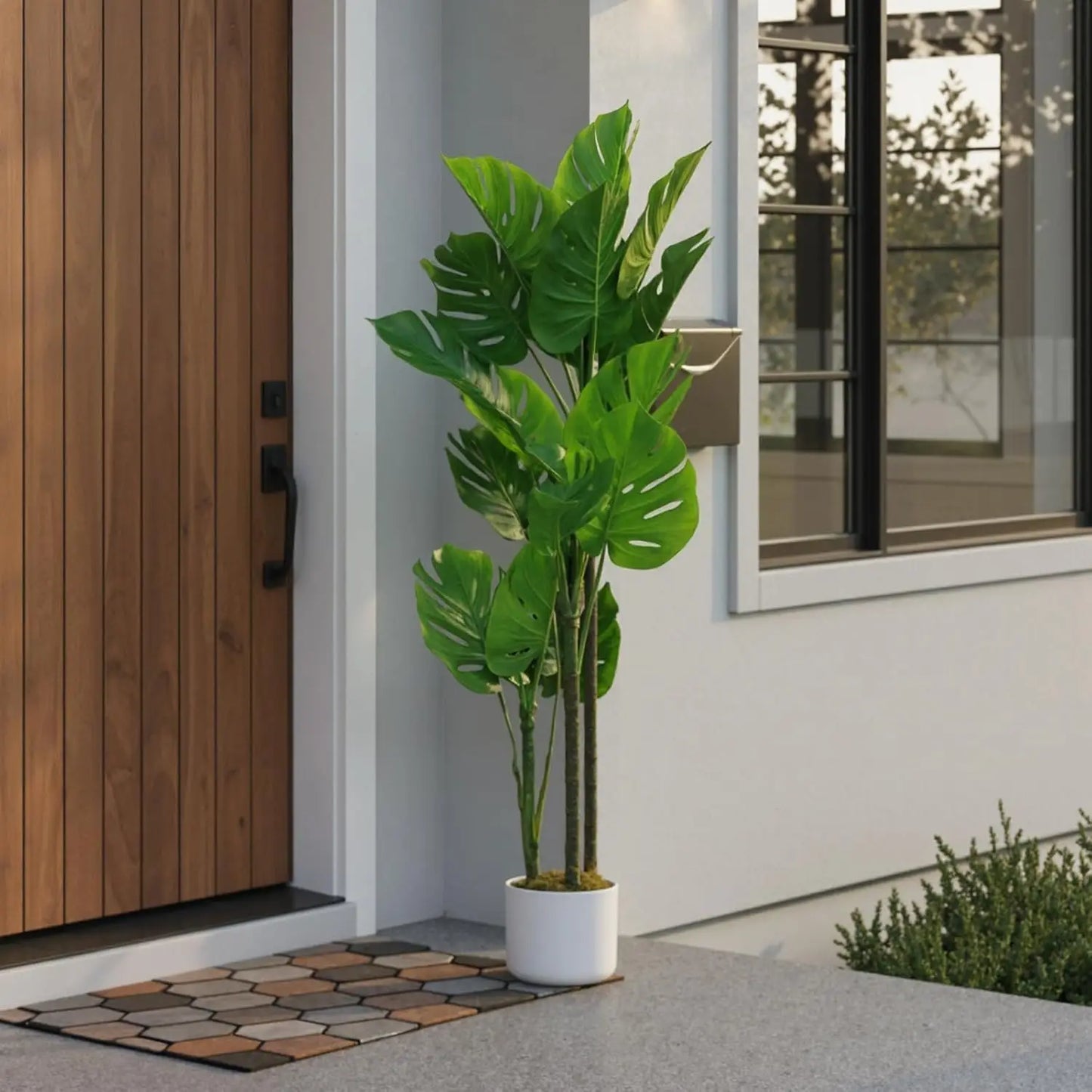 HiMISSCN Monstera Deliciosa Artificial Plant In Pot