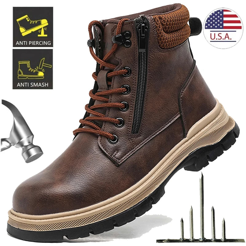 Kankeirr Indestructible Waterproof Safety Boots Men Steel Toe