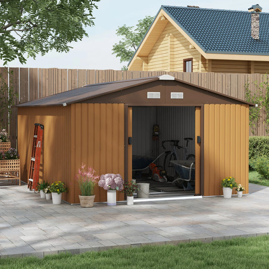 Outsunny Steel Outdoor Storage Shed For Backyard Garden