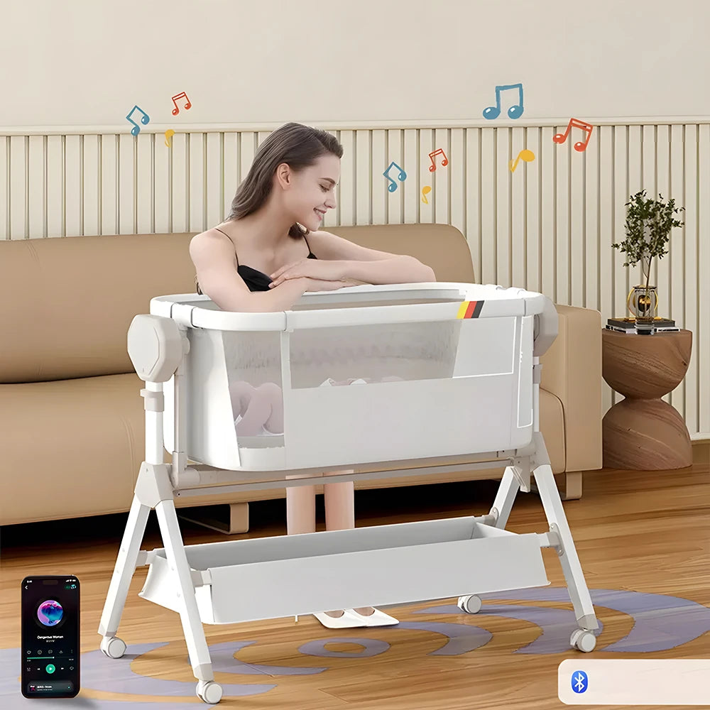Steanny Automatic Rocking Bassinet For Newborn Bedside Sleeper With Music