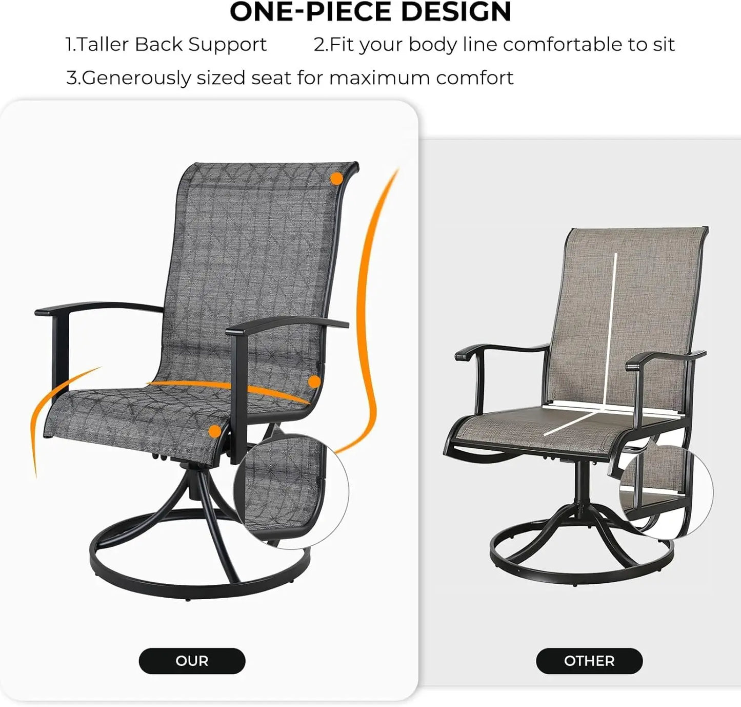Grand Patio Outdoor Swivel Dining Chairs Set of 2