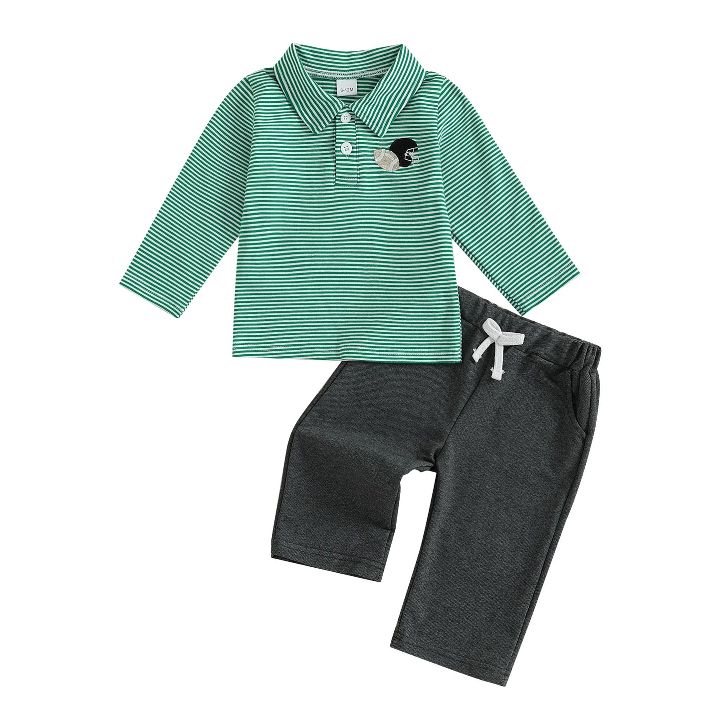 Baby Boy Autumn 2 Piece Knit Top And Elastic Pants