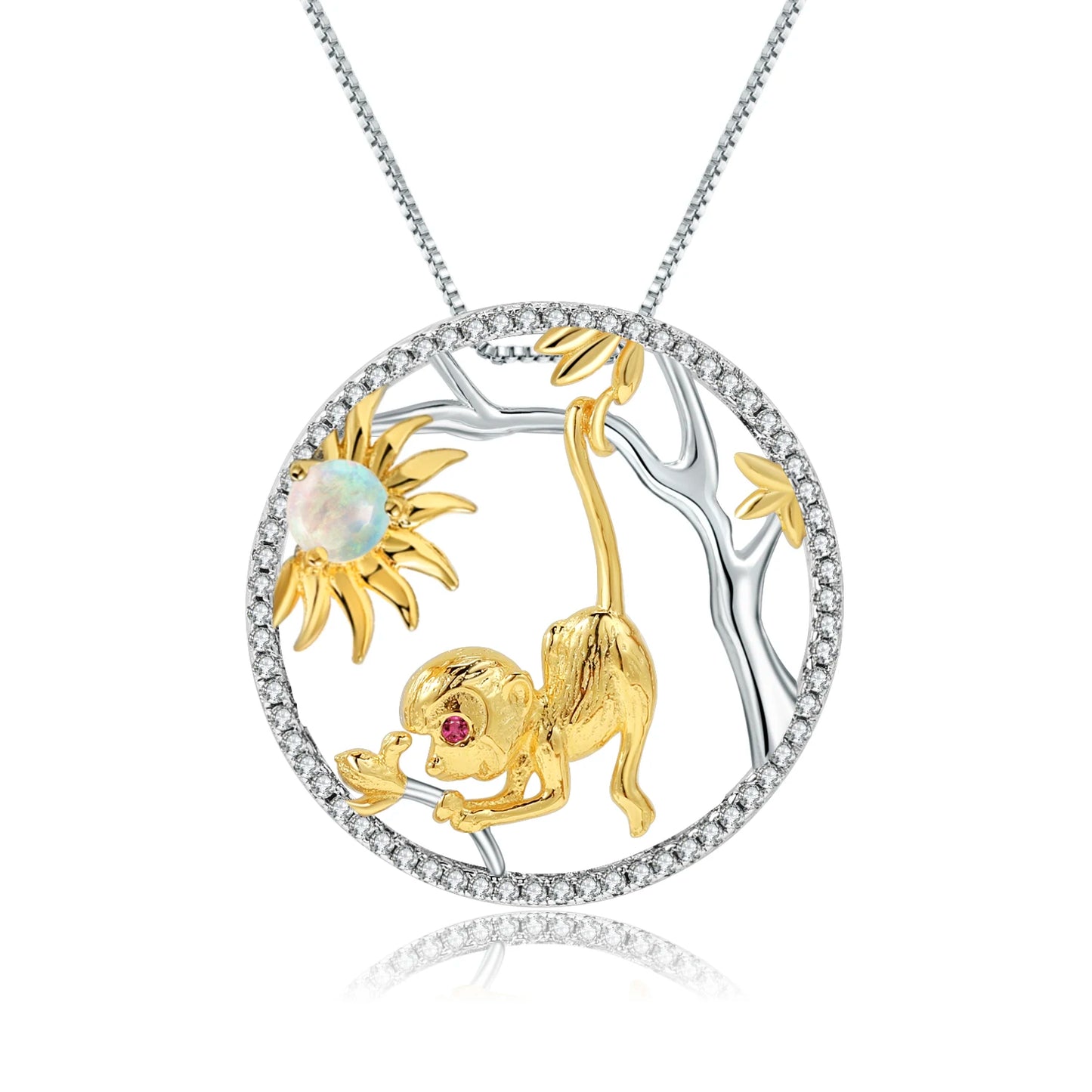 Gem's Ballet 925 Sterling Silver Dragon Pendant Necklace Topaz