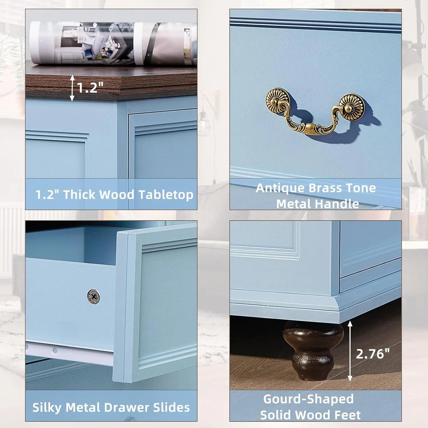 Farmhouse Rustic 7-Drawer Dresser for Bedroom