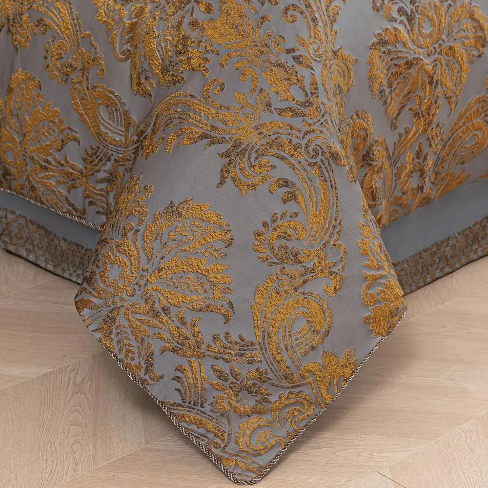 Nine Piece Bedding Set With Euro Shams