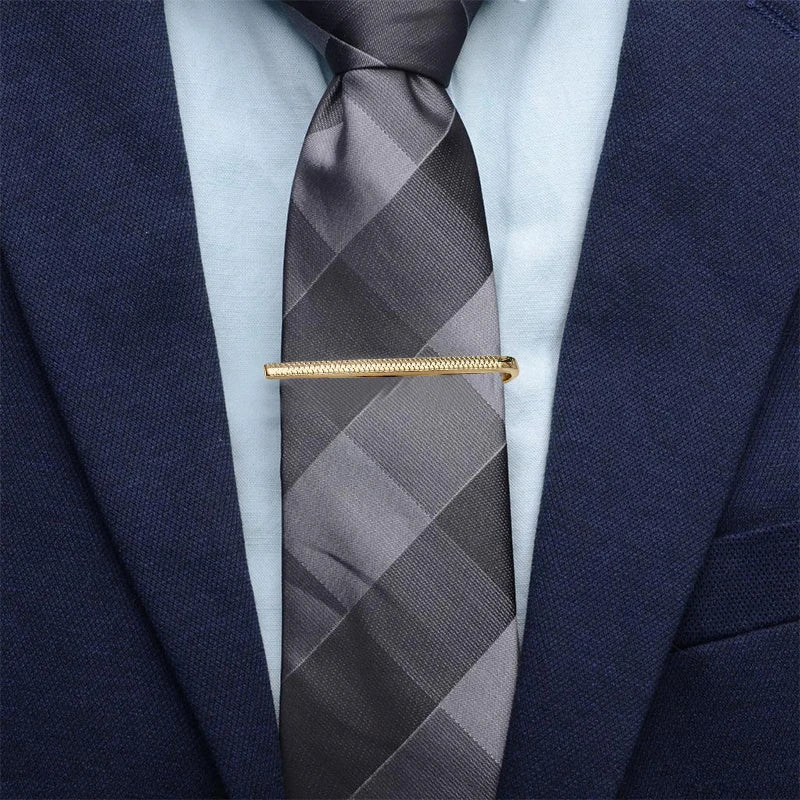 Luxury Metal Tie Clip For Men Crystal Bar Clasp