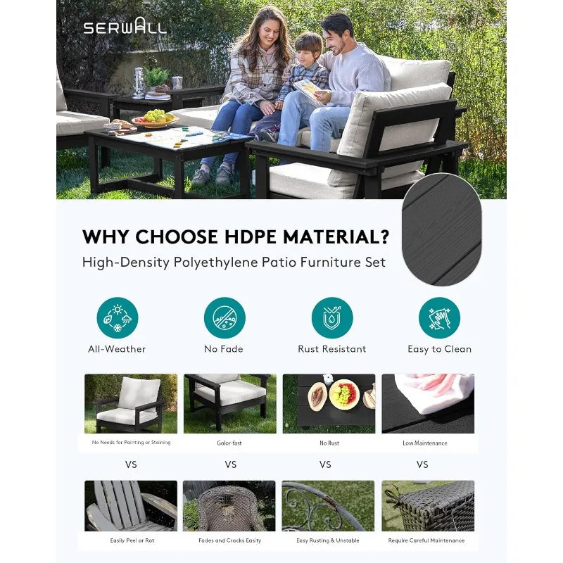 Serwall 7 Piece Outdoor Sectional Sofa Set All Weather