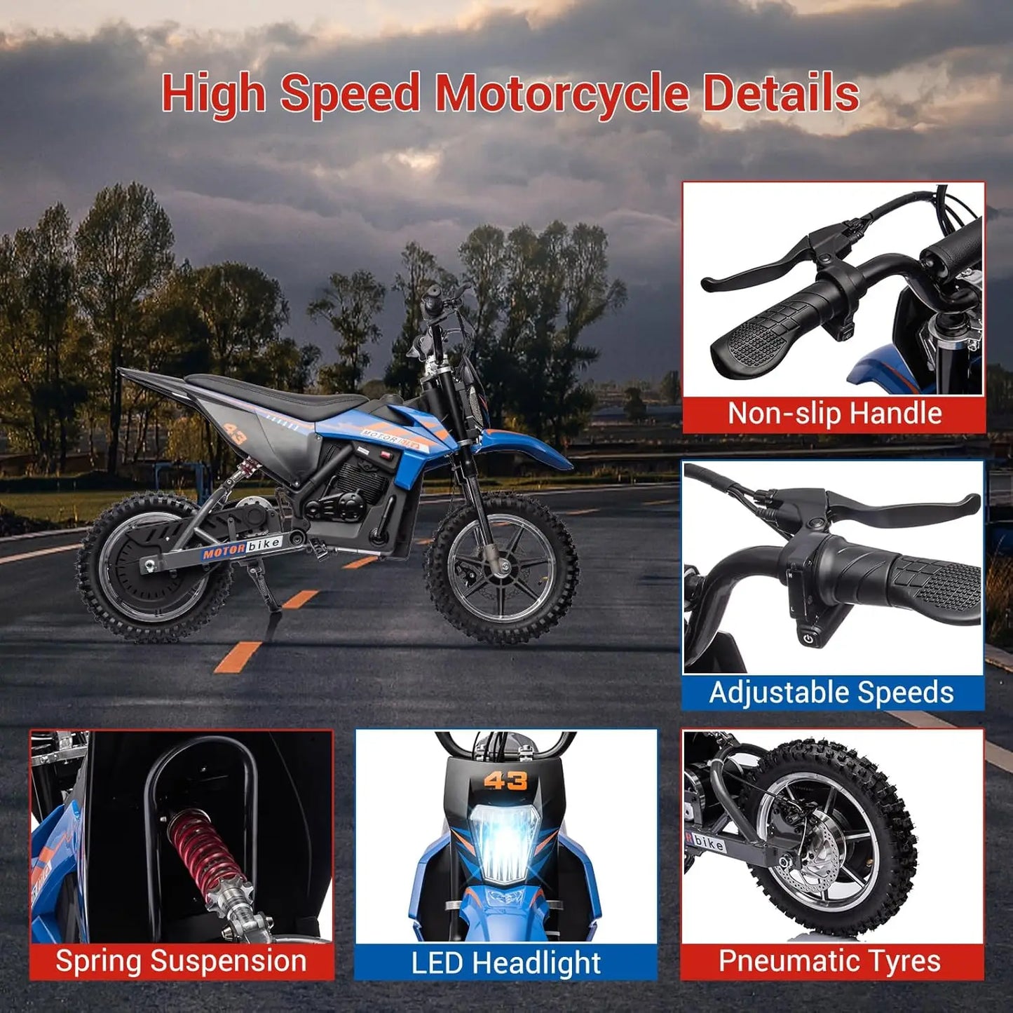 HiMISS 36V Electric Dirt Bike for Kids Ride On