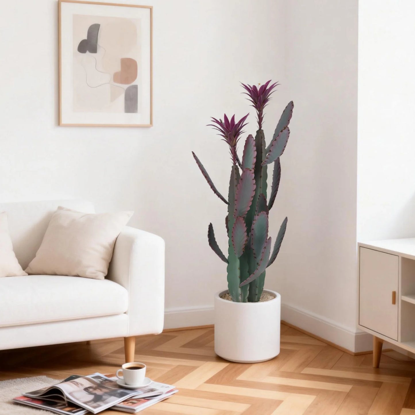 HiMISSCN Tall Artificial Cactus Plant With Planter For Home Decor