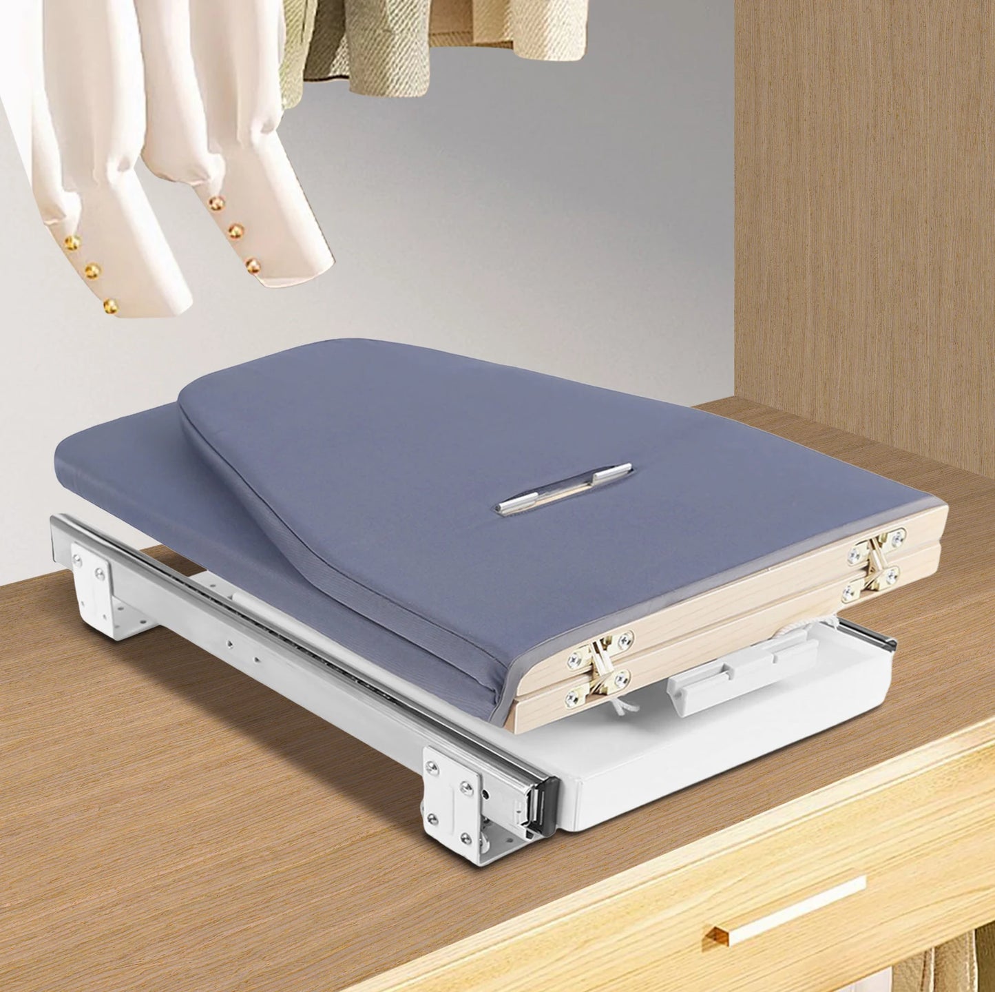 Hign Concerned SpaceSaving Folding Ironing Board Cabinet Mount Featuring Mechanism