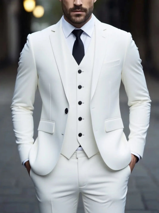 SONGWEJi Three-Piece Suit Anti-Wrinkle No-Iron Formal Business Wear