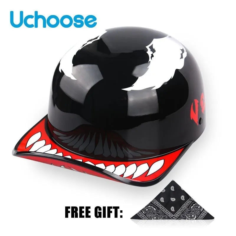 UCHOOSE Unisex Half Helmet Motorcycle Open Face Vintage