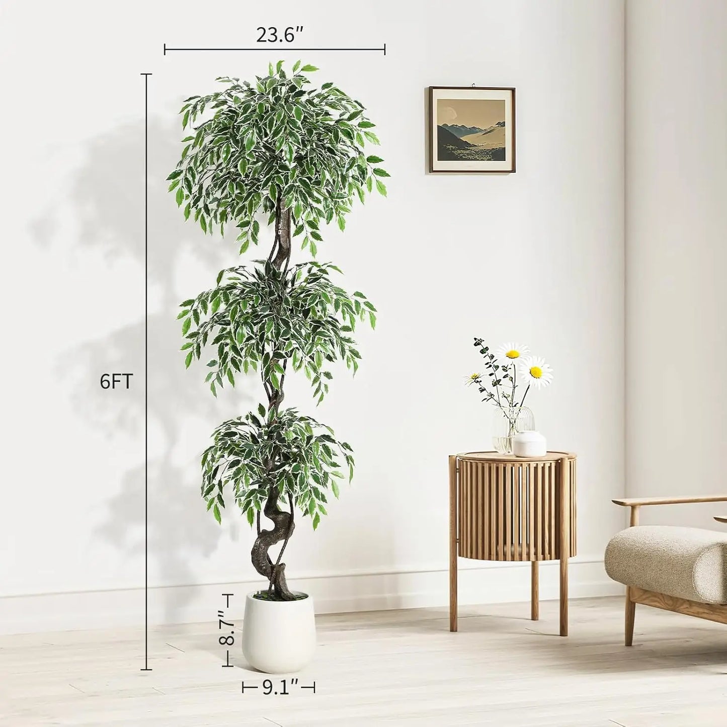 HiMISS Artificial Ficus Tree Indoor Outdoor Decor For Office