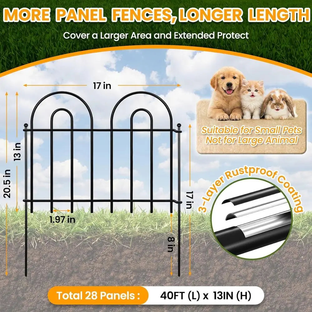 Decorative Garden Fence Panels Arched No Dig Animal Barrier