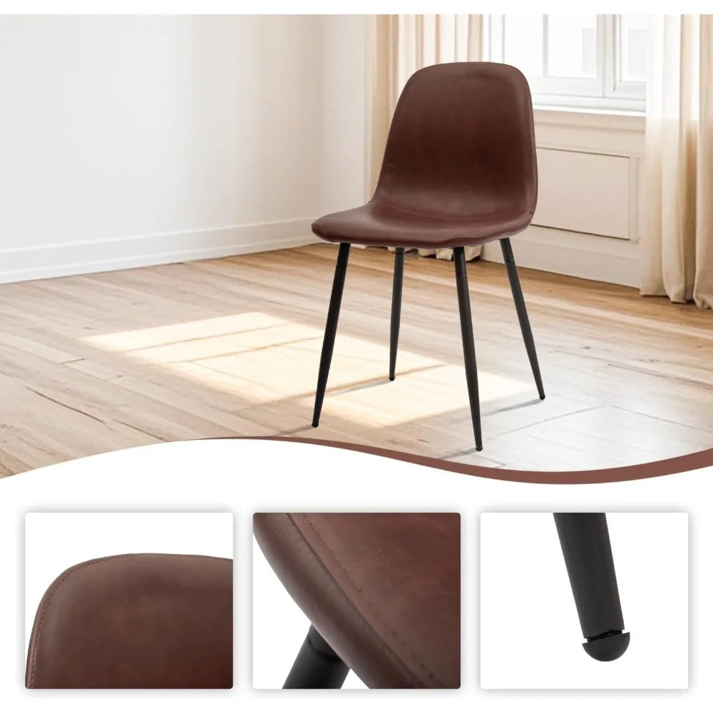 ZHUOTING Modern Dining Chairs Set of 4 Faux Leather Upholstered Seats