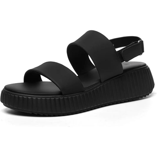 Women's Platform Sandals with Open Toe Ankle Strap Adjustable Wedge