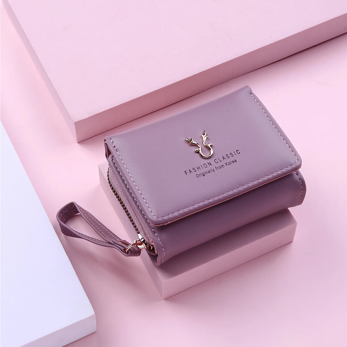 PU Leather Card Holder Wallet For Women With Coin Pocket