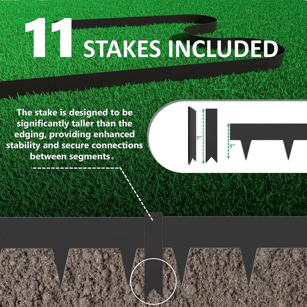 Galvanized Steel Landscape Edging With Stakes For Lawn And Garden