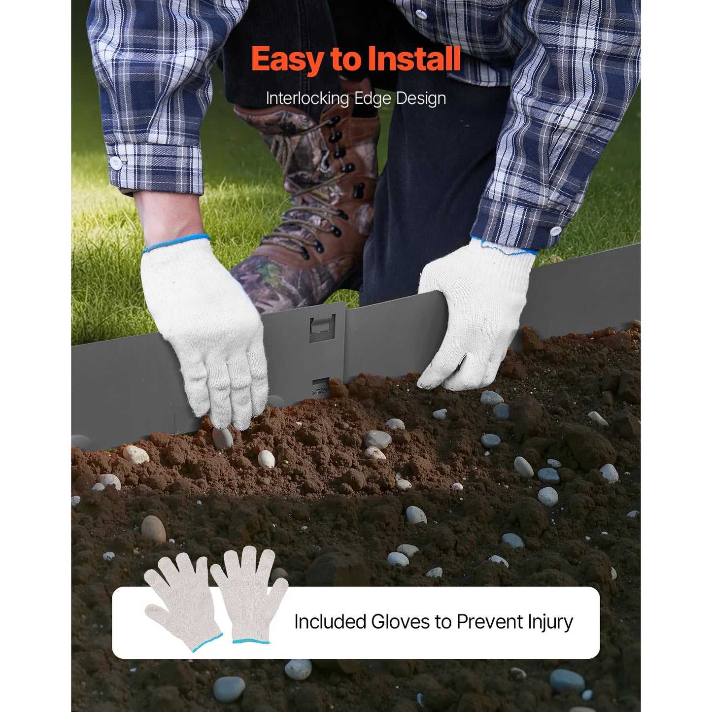 Steel Landscape Edging Set Rust-Resistant Bendable Border