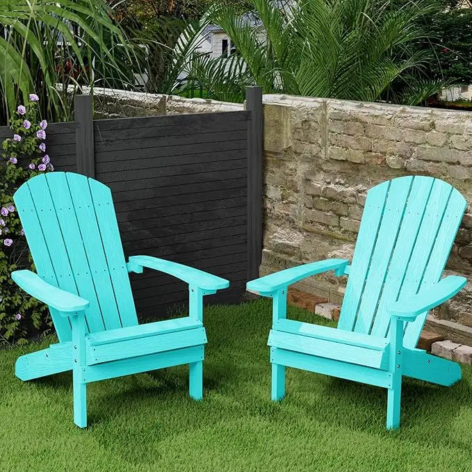 HUANZHUANG Adirondack Chairs 2 Pack Plastic Outdoor Chairs