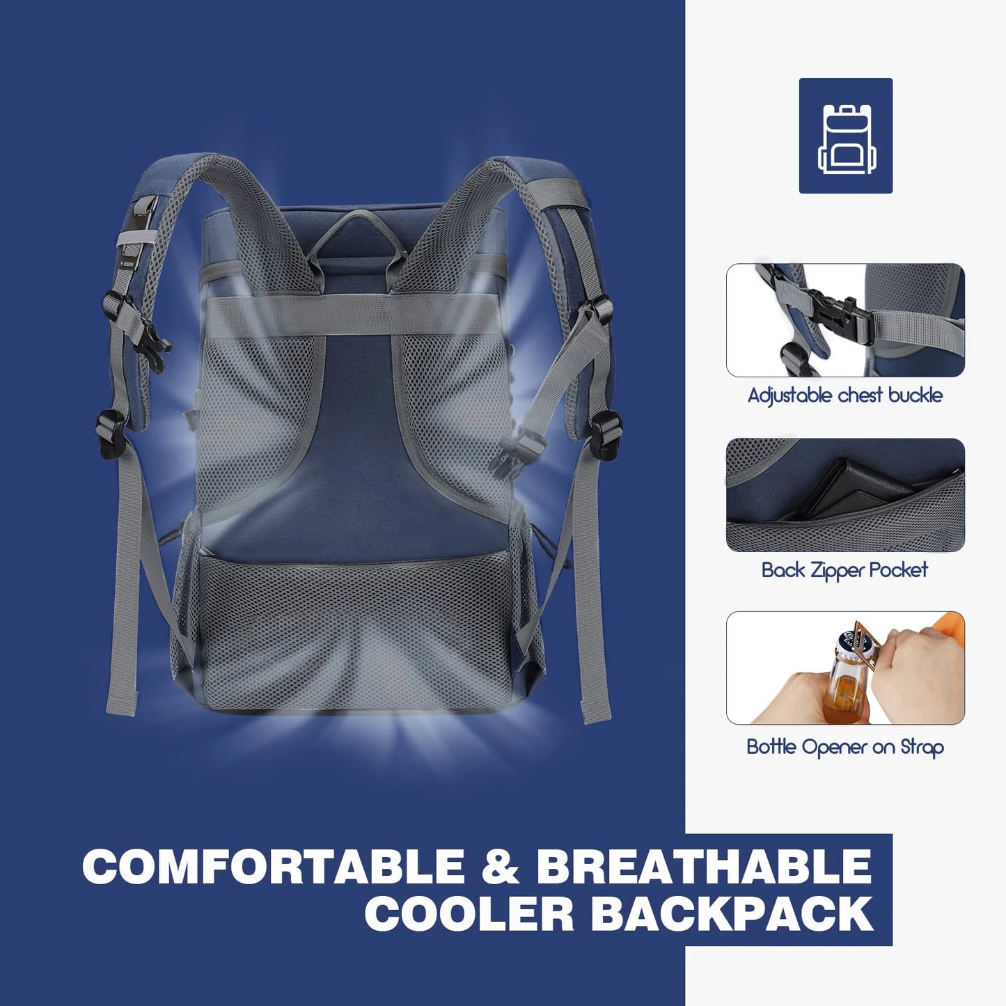 WestTune Leakproof Insulated Cooler Backpack for Hiking