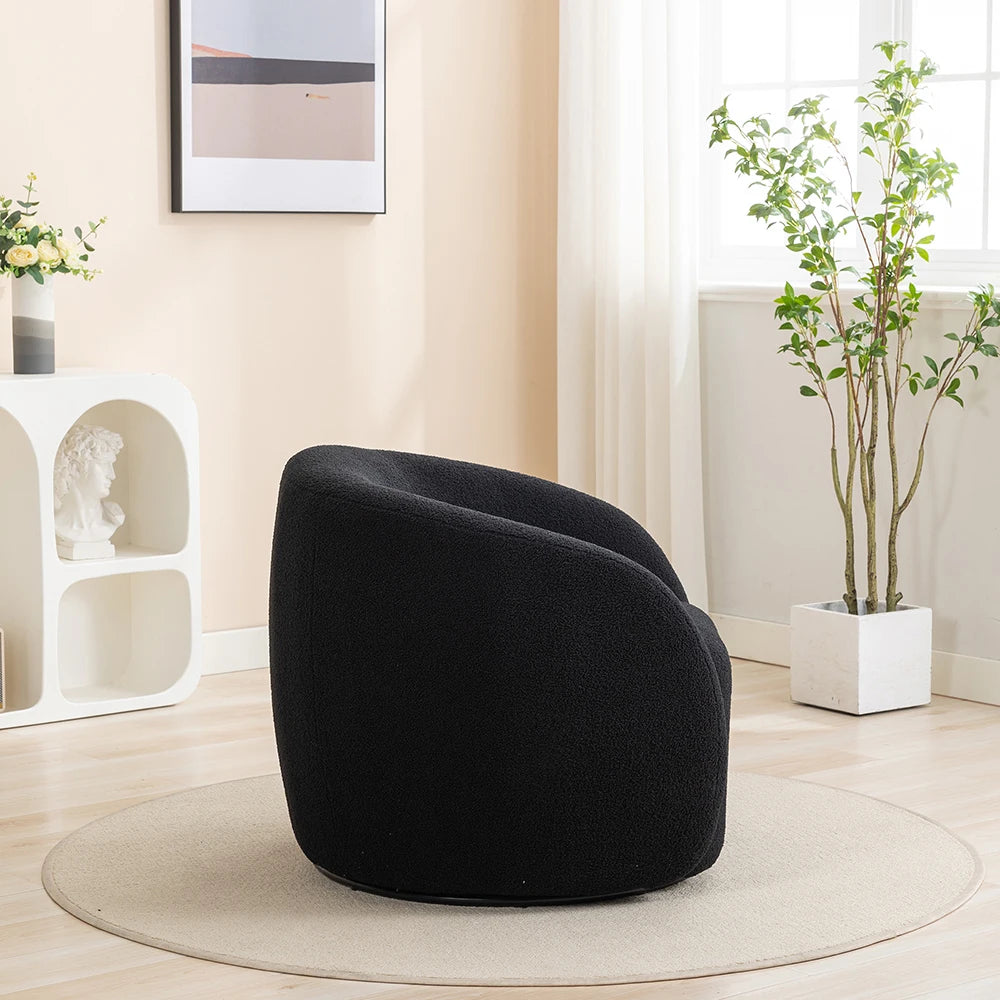 SEYNAR Velvet 360 Degree Swivel Accent Armchair Upholstered Round Barrel