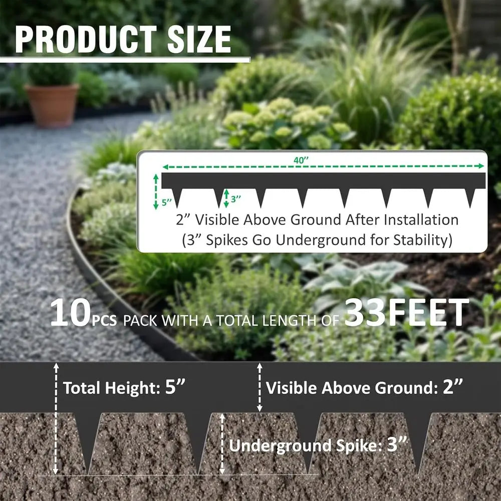 Galvanized Steel Landscape Edging With Stakes For Lawn And Garden