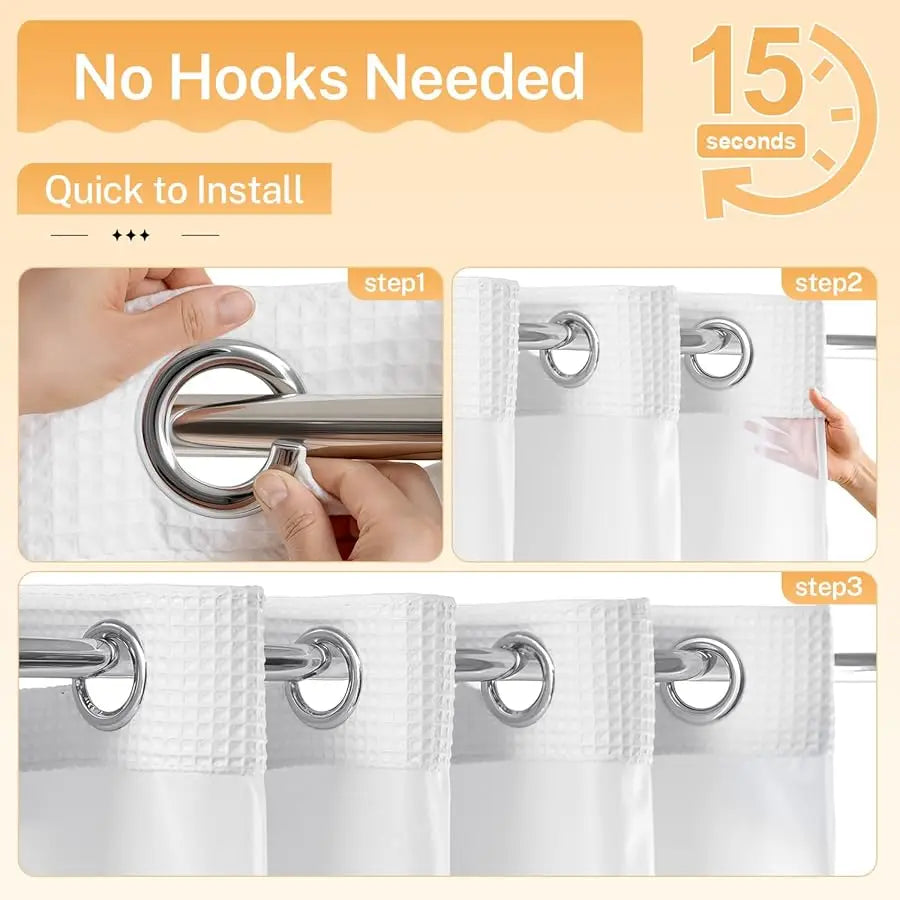 Ri Er Dream Fabric Shower Curtain Set With Replacement Liner