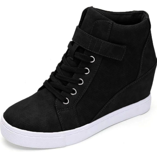 Women's Lace Up Wedge Sneakers High Top Ankle Boots