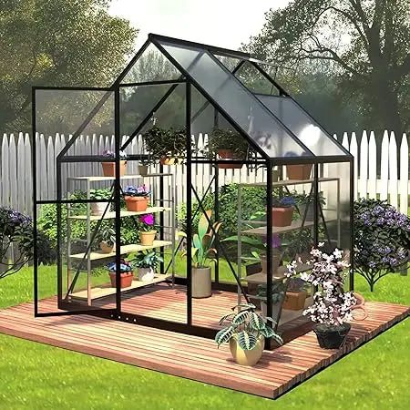 Heavy Duty Polycarbonate Greenhouse With Roof Vent Outdoor