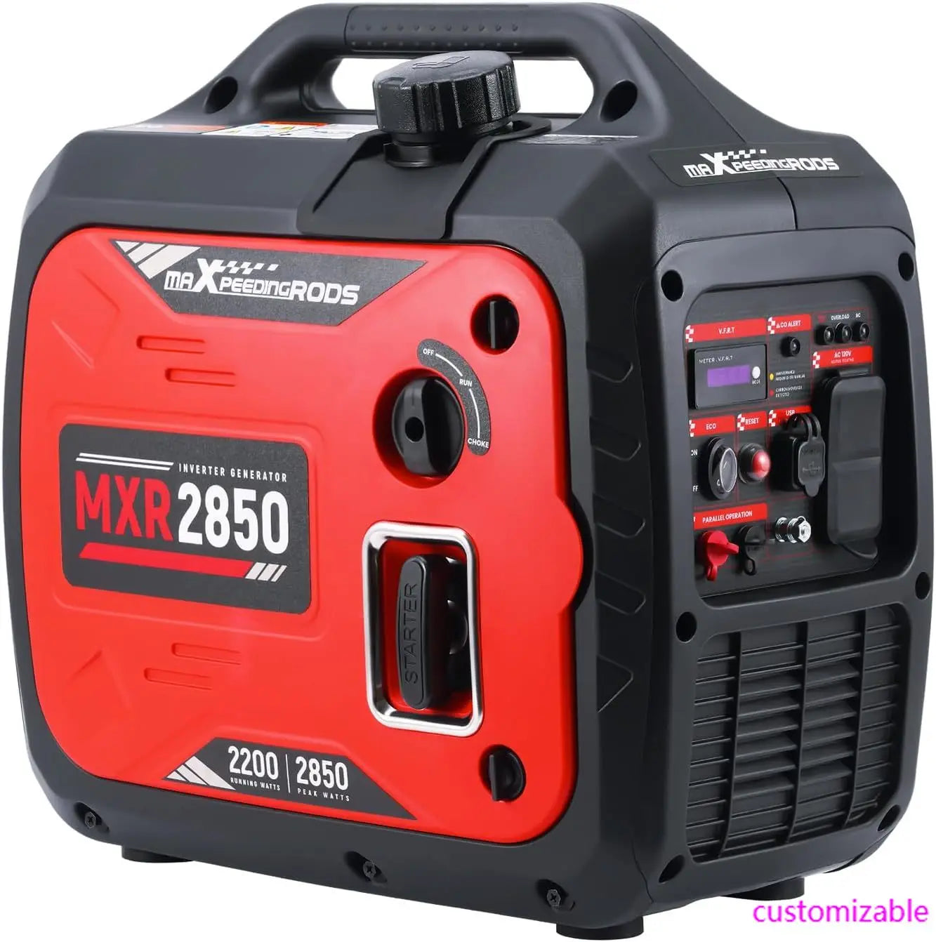 XMSJ 2850 Watt Portable Inverter Generator Gas Powered EPA Compliant CO Alarm Compact Outdoor