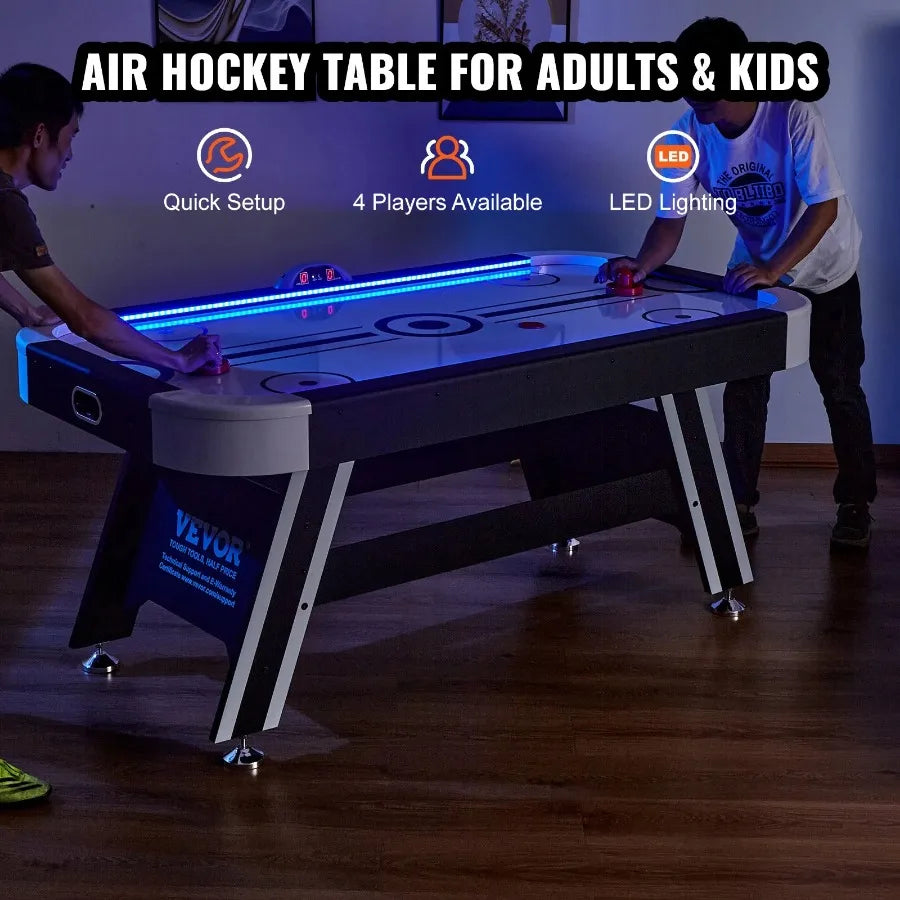 Air Powered Hockey Table Indoor LED Arcade Style Game