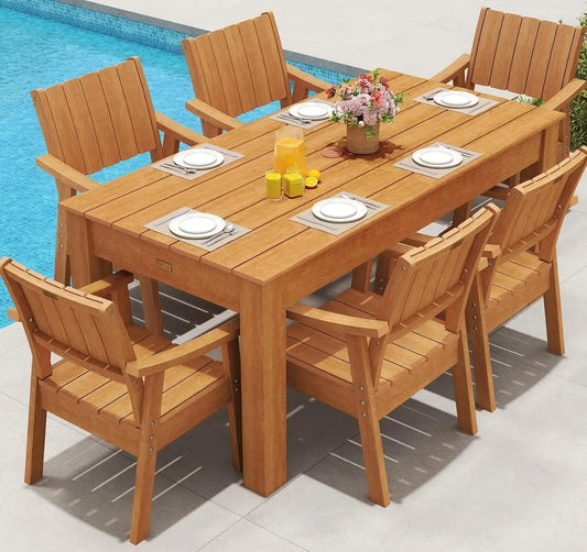 OEING Outdoor Patio Table And Chairs Set With Umbrella Hole