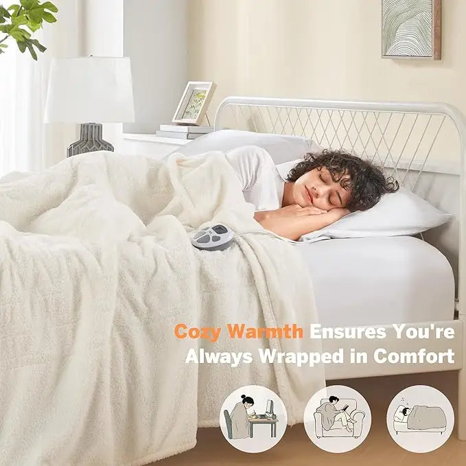 XMSJCN Heated Electric Blanket Luxuriously Cozy And Soft