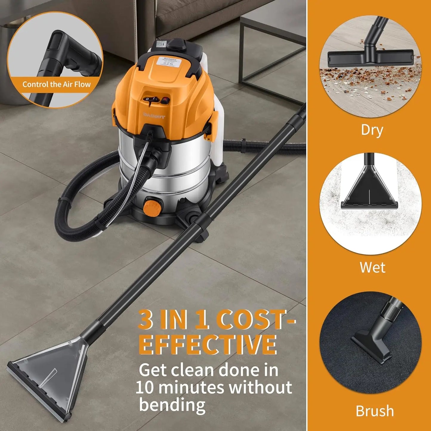 Shxih Shop Vacuum Wet Dry 3 In 1 Upholstery Car Detailing