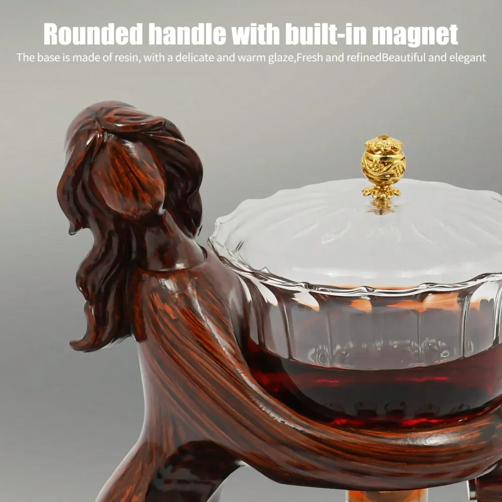 XMSJ Teapot Set Glass Tea Service Dancing Figure Design
