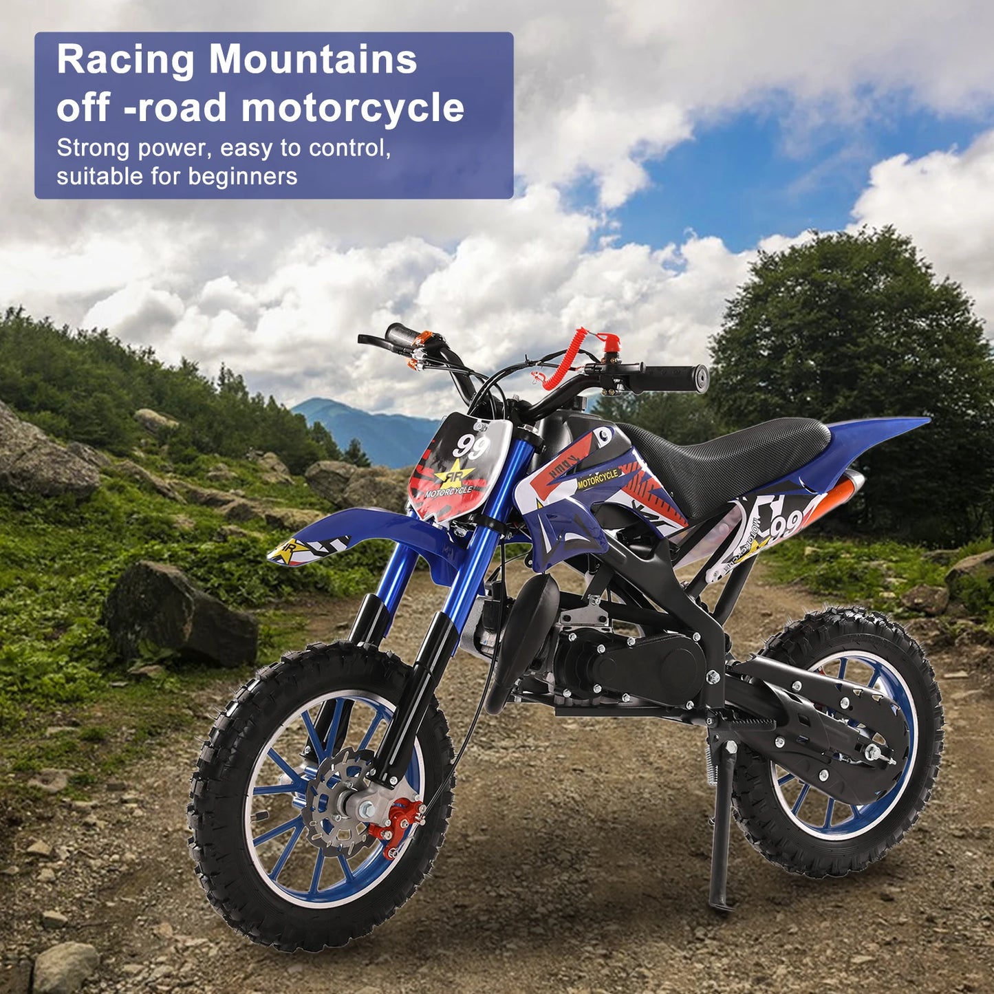 49cc 2-Stroke Dirt Bike Motocross Off-Road Mini Motorcycle