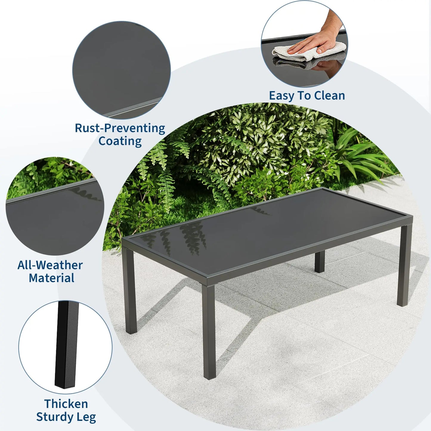 HobbyLane Modern 4-Piece Metal Patio Set With Textilene Mesh