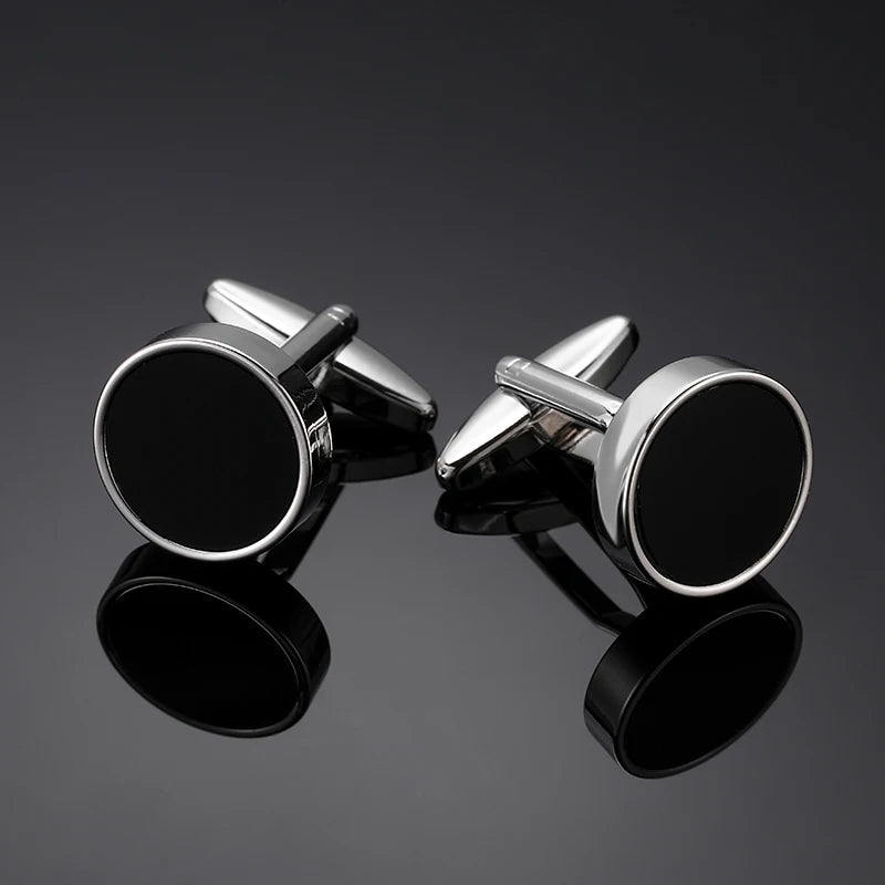 Classic Round Cufflinks For French Shirt Rudder Star Pattern