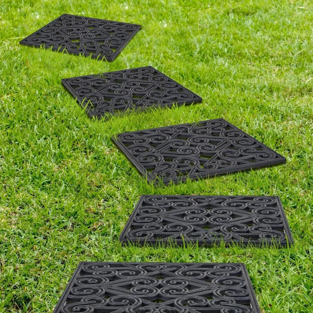 Pangda 8 Piece Rubber Stepping Stone Tiles For Outdoor Pathways