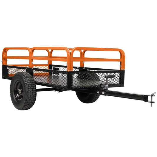 1500 lbs Heavy Duty Steel Dump Cart, 15 Cubic Feet Garden Utility Trailer with Removable Sides,Hand Pull or Foot Pedal Dump Cart