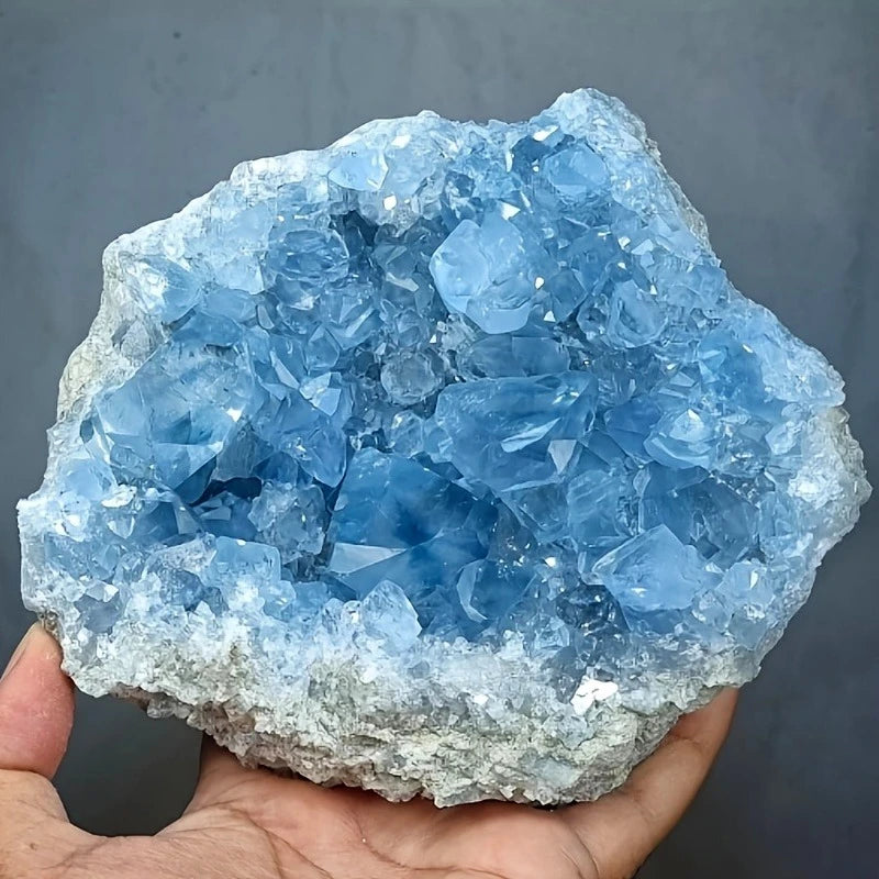 CrystalHola Celestite Geode Cluster Healing Crystal Stones